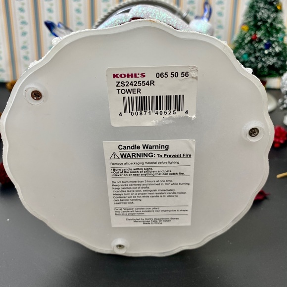 Santa Claus Candle Holder, glass and ceramic, vintage, deco, Christmas, gift - Picture 10 of 12